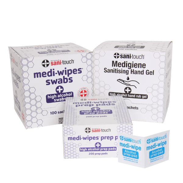 Medical Prep Pads, Swabs & Hand Sanitiser Gel Sachets